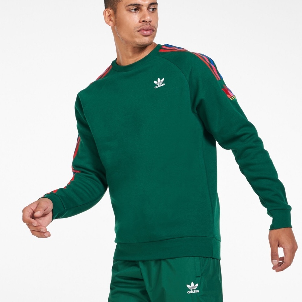adidas originals 3D Logo Round Neck Casual Sweatshirt